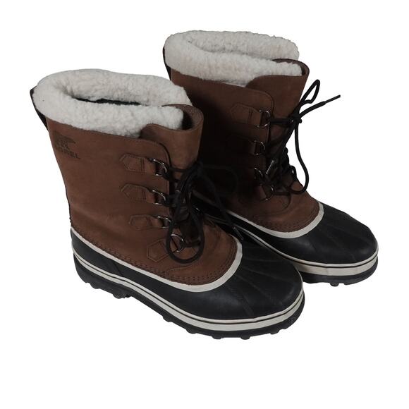 Sorel Caribou Waterproof Burno Leather Winter Boot Removable Lining Men\'s 12 main image 5